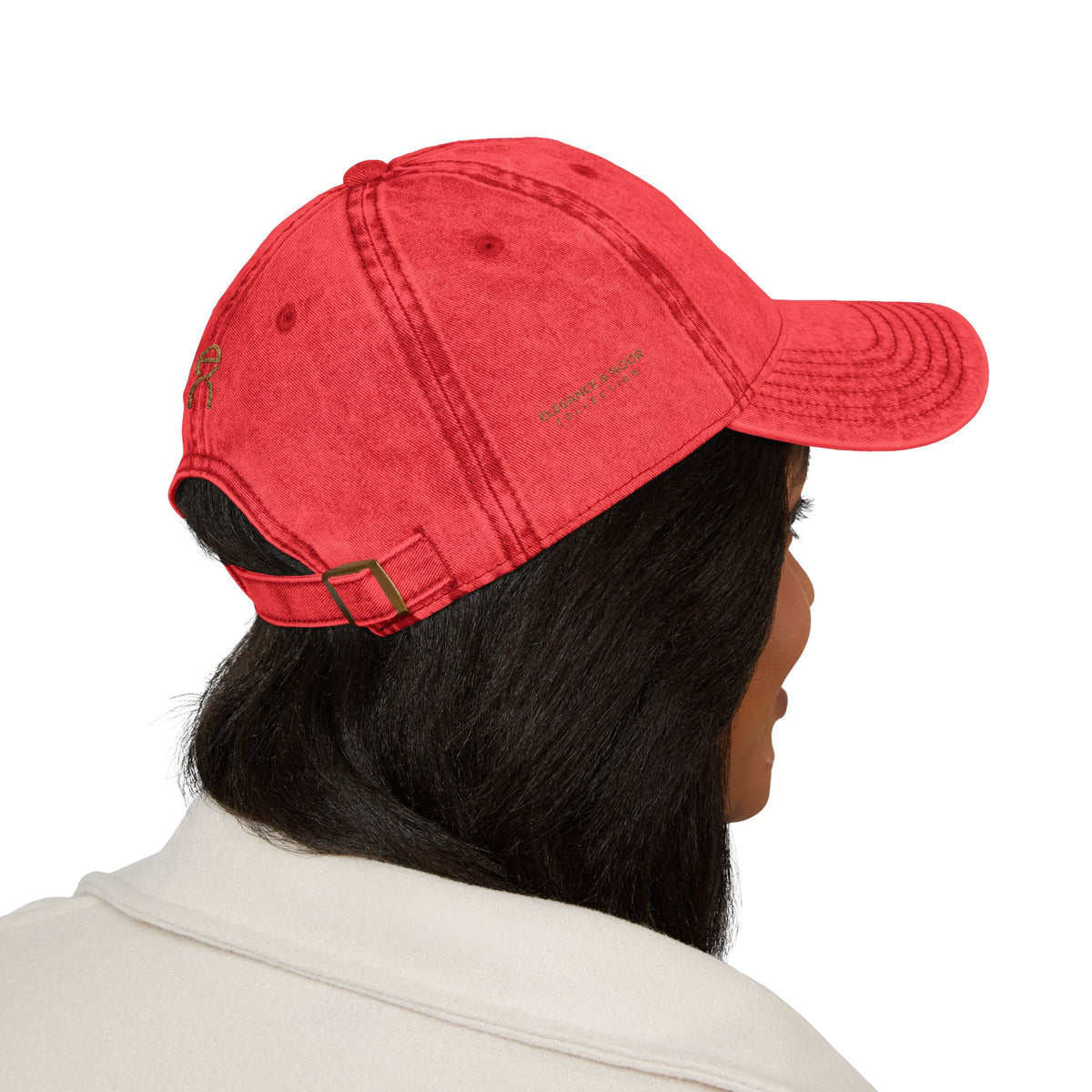 Vintage Embroidered Cap — Washed Red Retro Baseball Hat